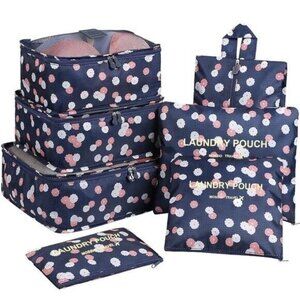 Floral Packing Cubes Set of 7 Travel Luggage with Shoe Bag